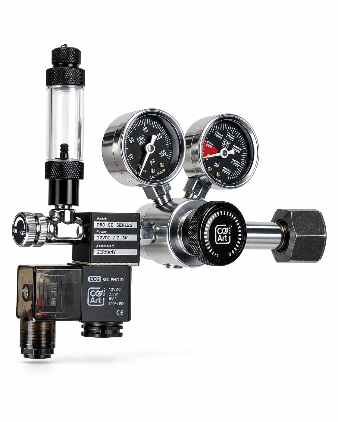 PRO-SE Series - Aquarium CO2 Dual Stage Regulator with Integrated Solenoid